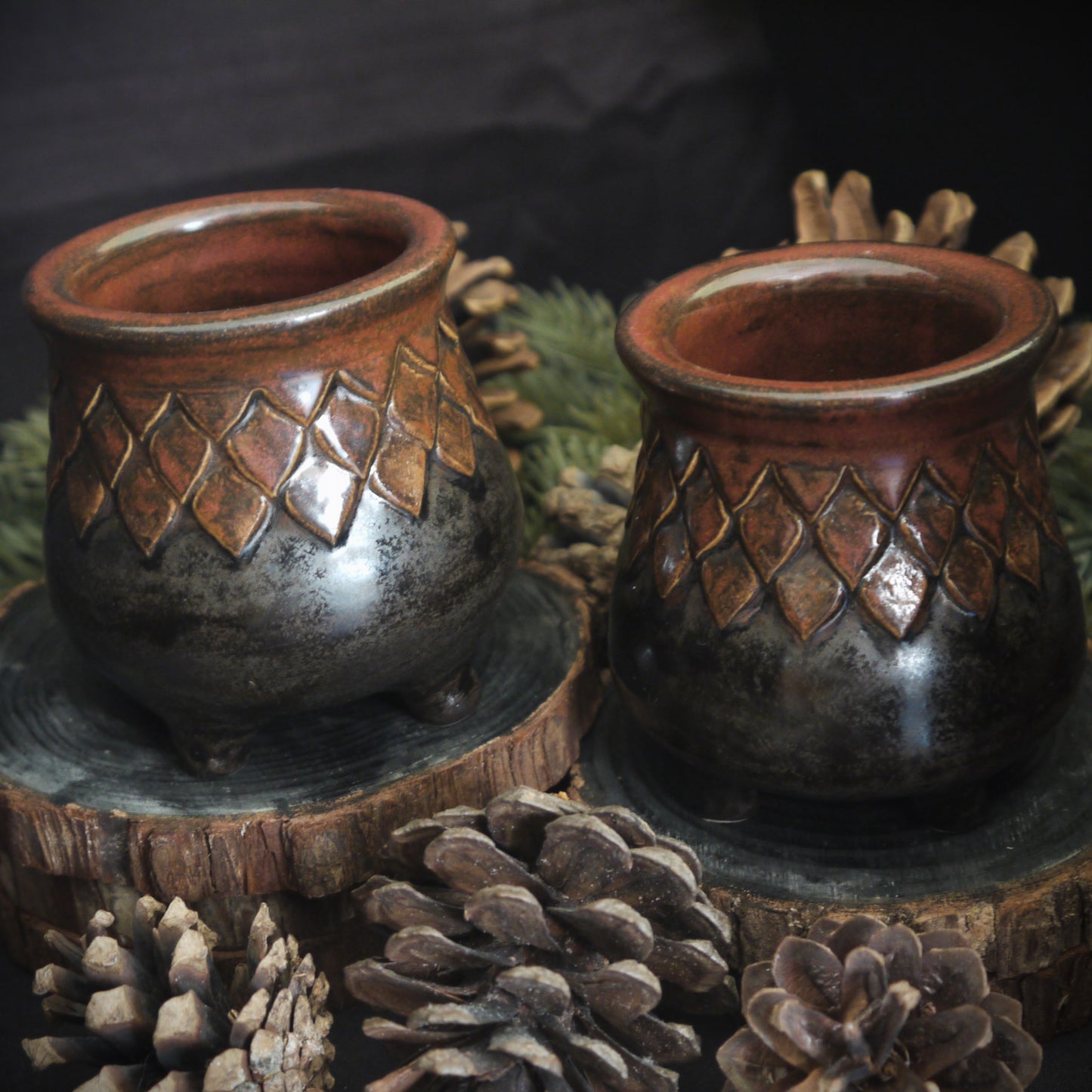Mini Copper & Black Dragon Scale Trinket Pot