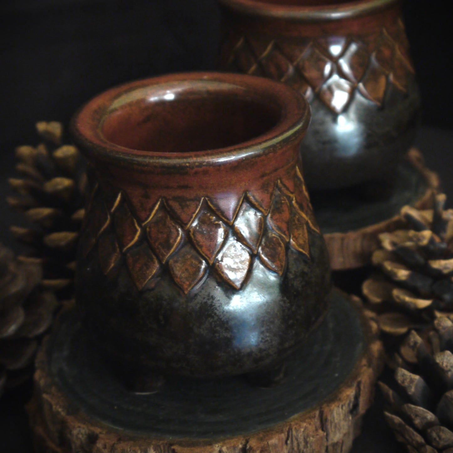 Mini Copper & Black Dragon Scale Trinket Pot