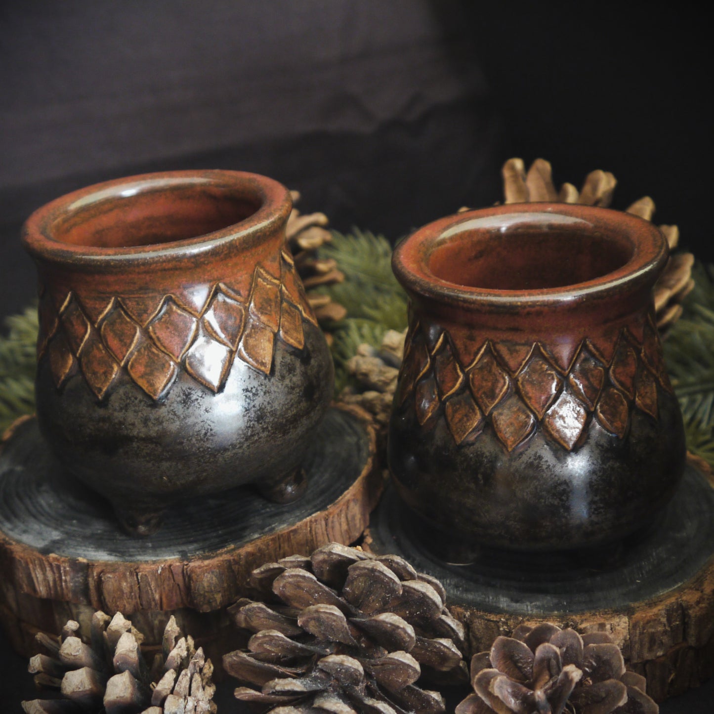Mini Copper & Black Dragon Scale Trinket Pot