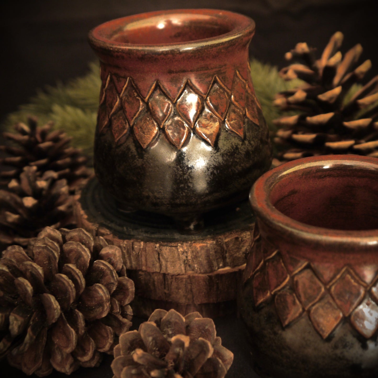 Mini Copper & Black Dragon Scale Trinket Pot